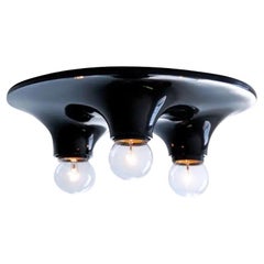 Black Triteti Flush Fixture, Ceiling or Wall, Vico Magistretti, Artemide, 1967