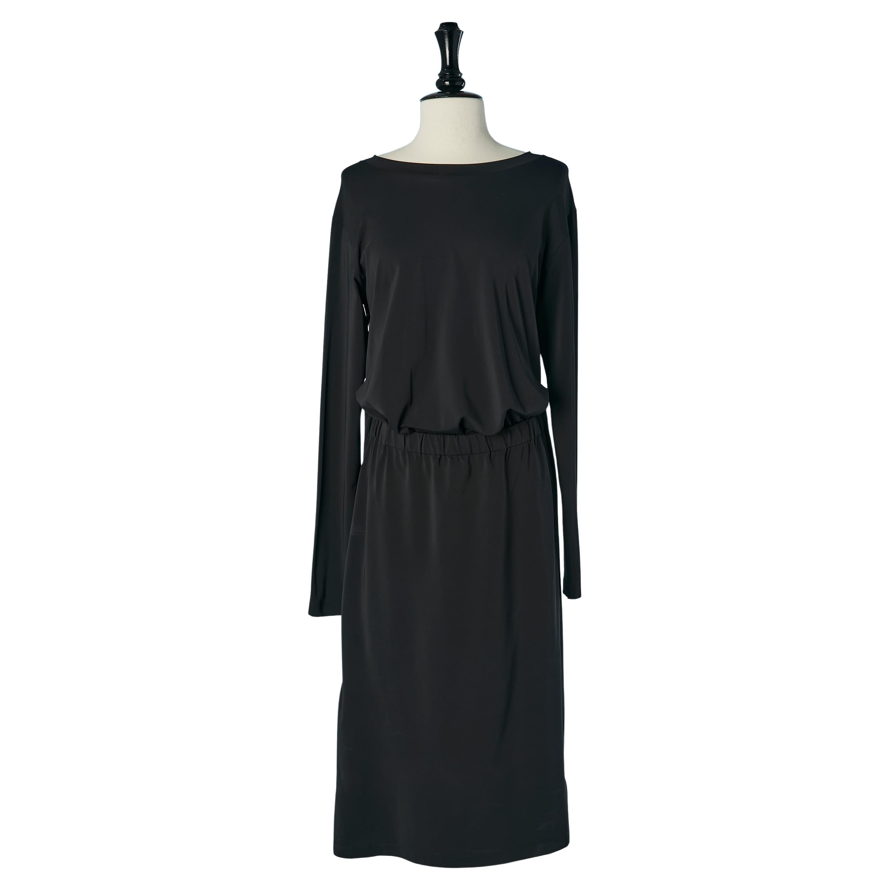 Abito nero in jersey "trompe l'oeil" MM6 Maison Margiela in vendita
