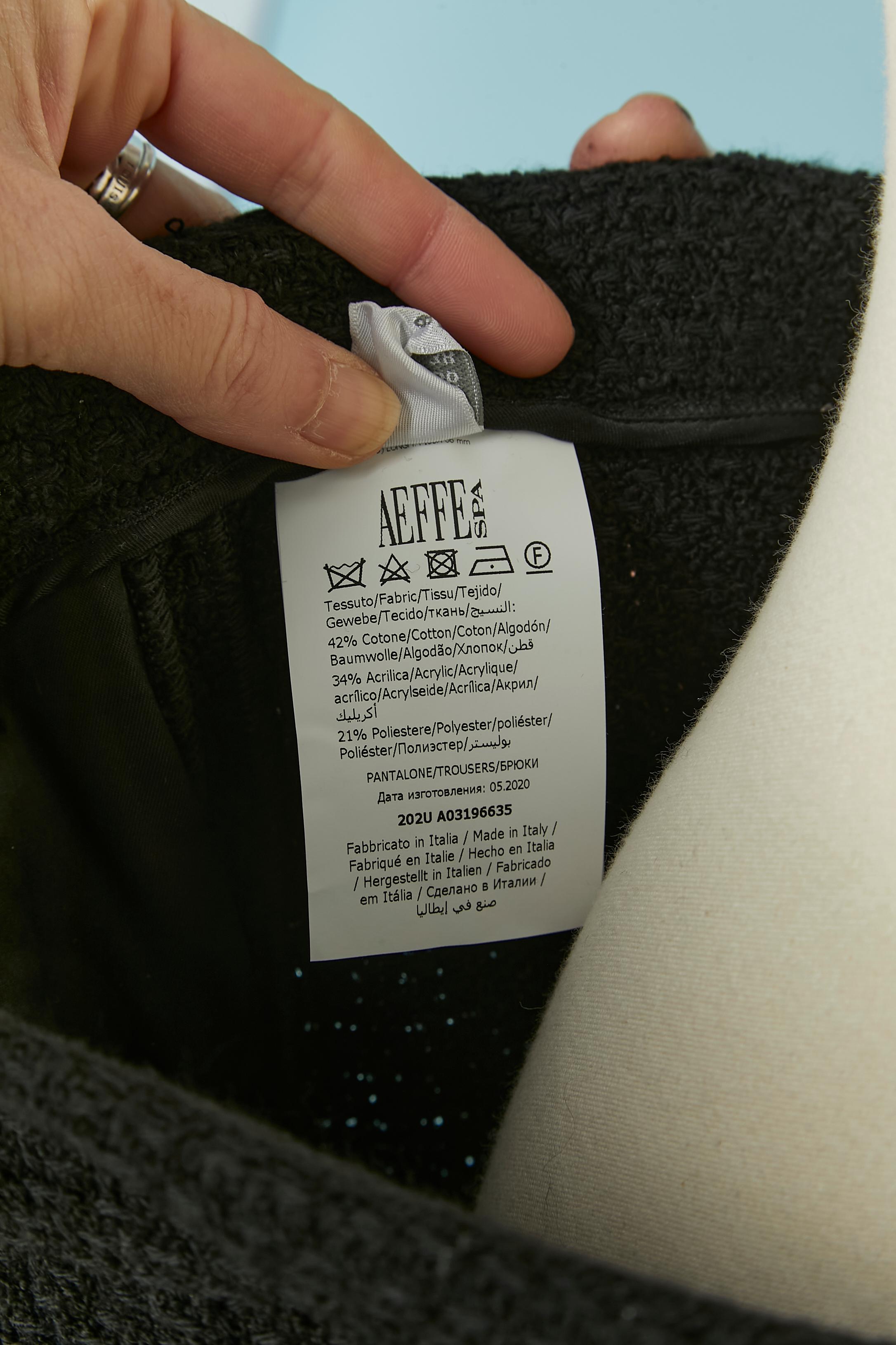 Black trouser with black ostrich feather edge Alberta Ferretti For Sale 3