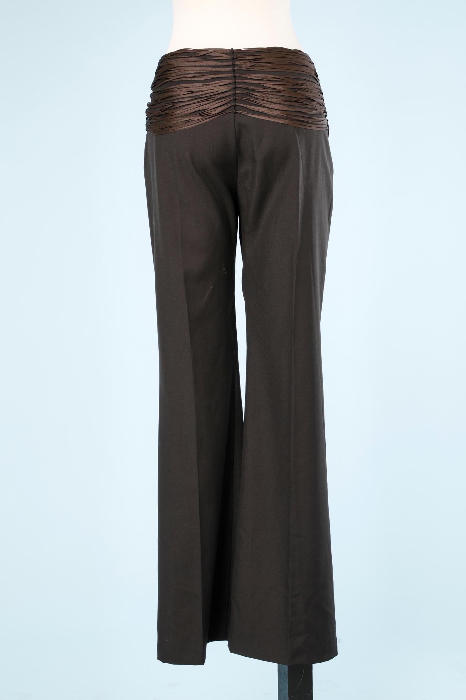Black trouser with brown silk  fringes and Chinese belt Chloé  1