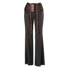 Black trouser with brown silk  fringes and Chinese belt Chloé