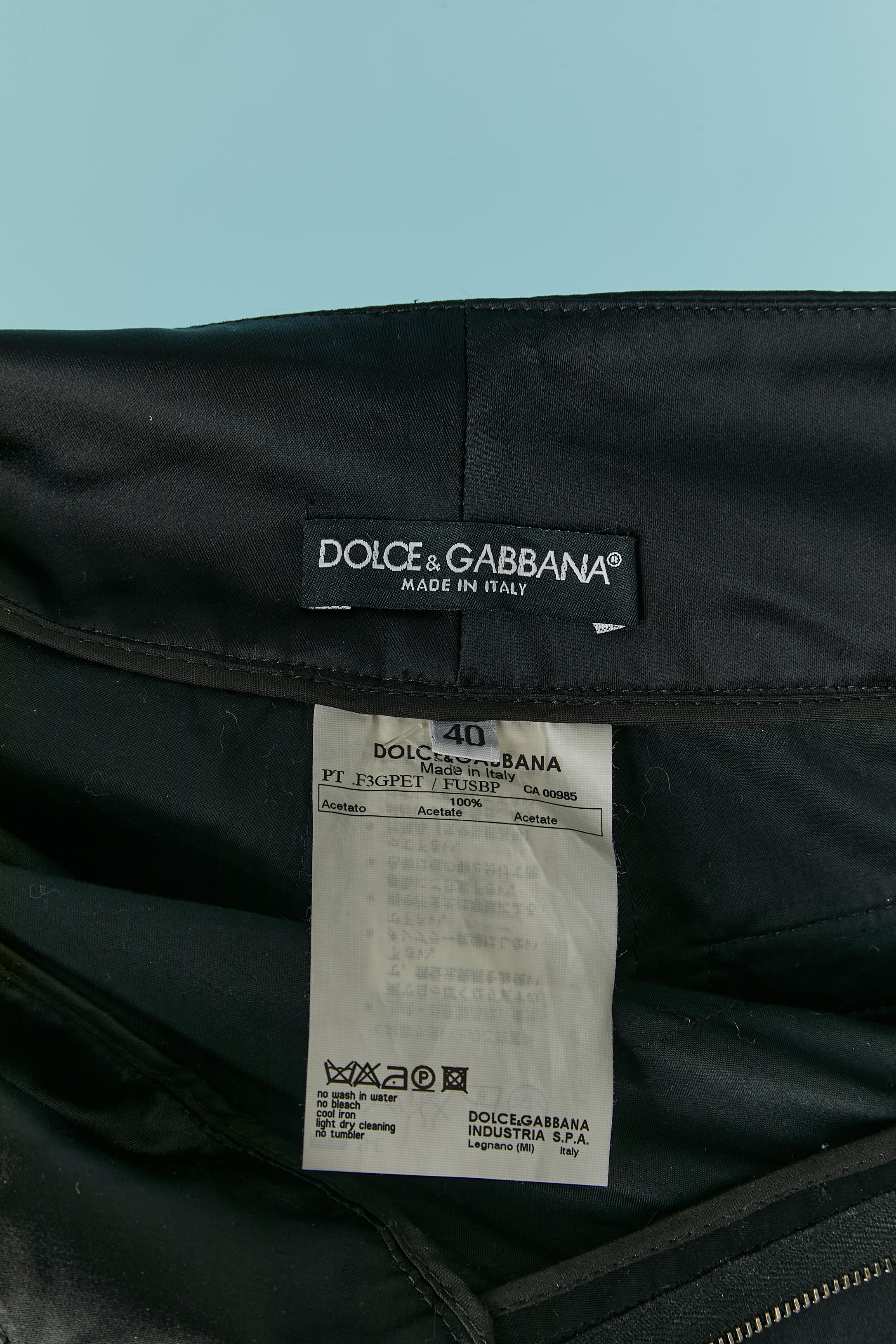 Pantalon noir avec revers Dolce & Gabbana en vente 1