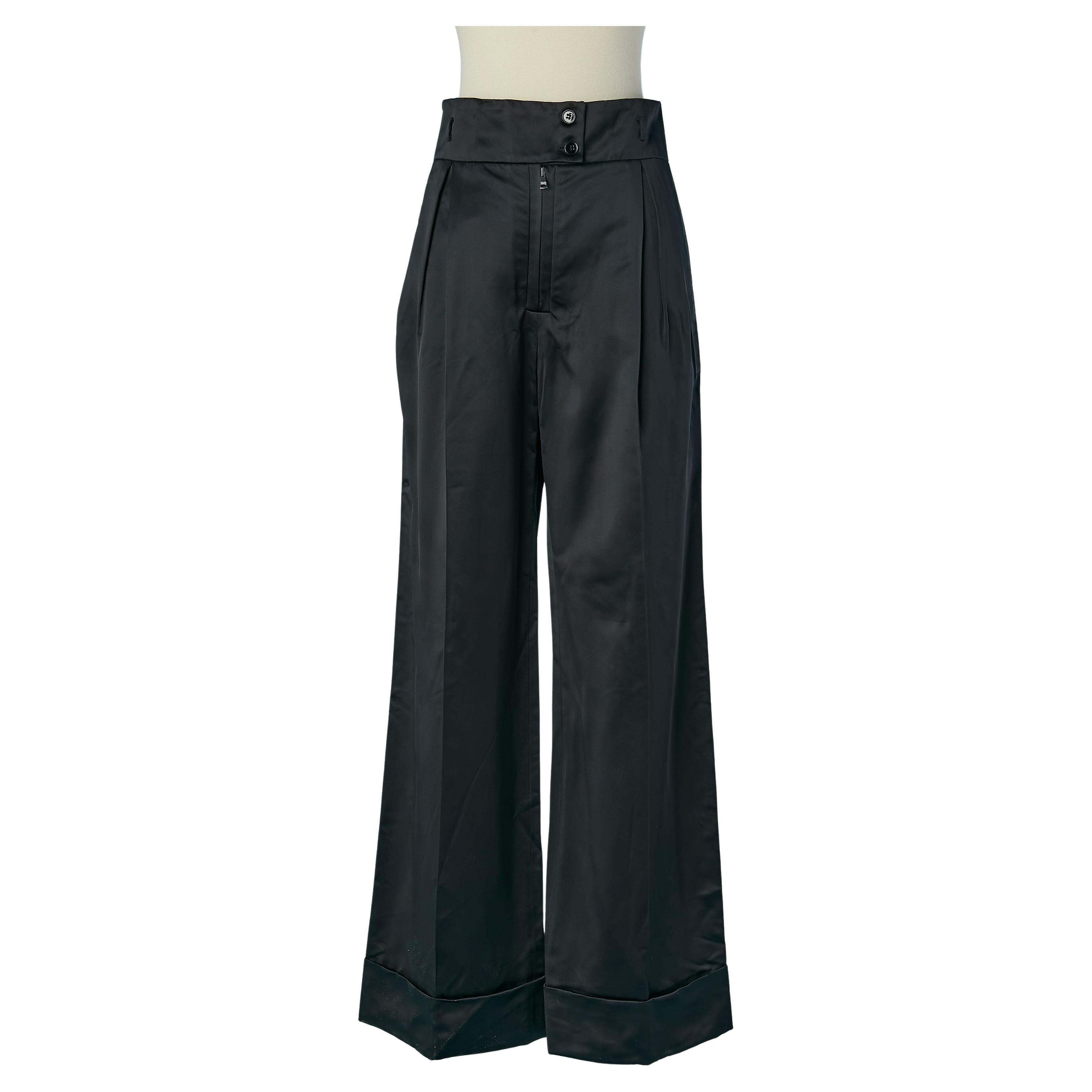 Pantalon noir avec revers Dolce 
Gabbana en vente