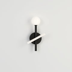 Black Tube and Globe Wall Light by Atelier Areti