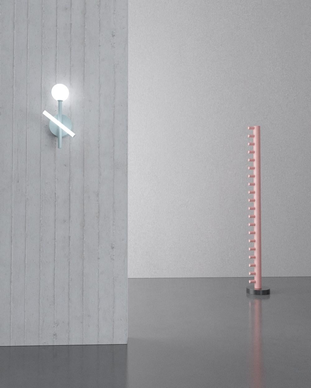 Post-Modern Black Tube and Globe Wall Light by Atelier Areti For Sale