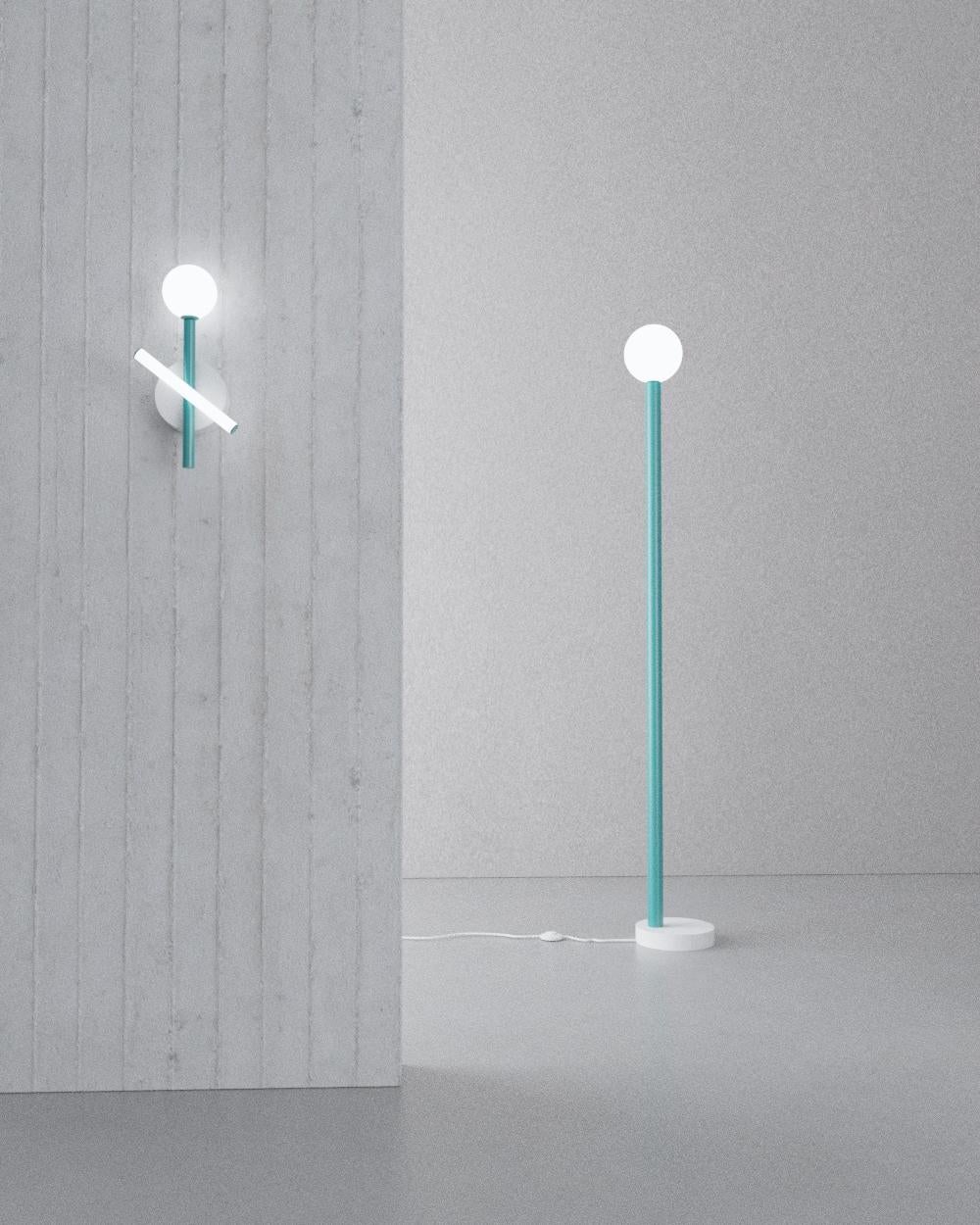 Black Tube and Globe Wall Light by Atelier Areti In New Condition For Sale In Geneve, CH