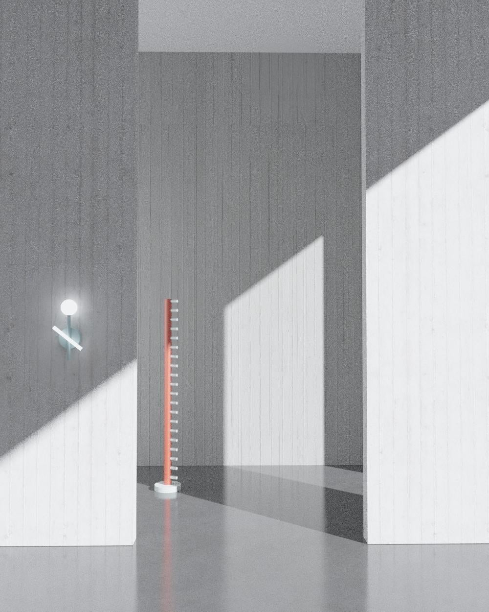 Metal Black Tube and Globe Wall Light by Atelier Areti For Sale