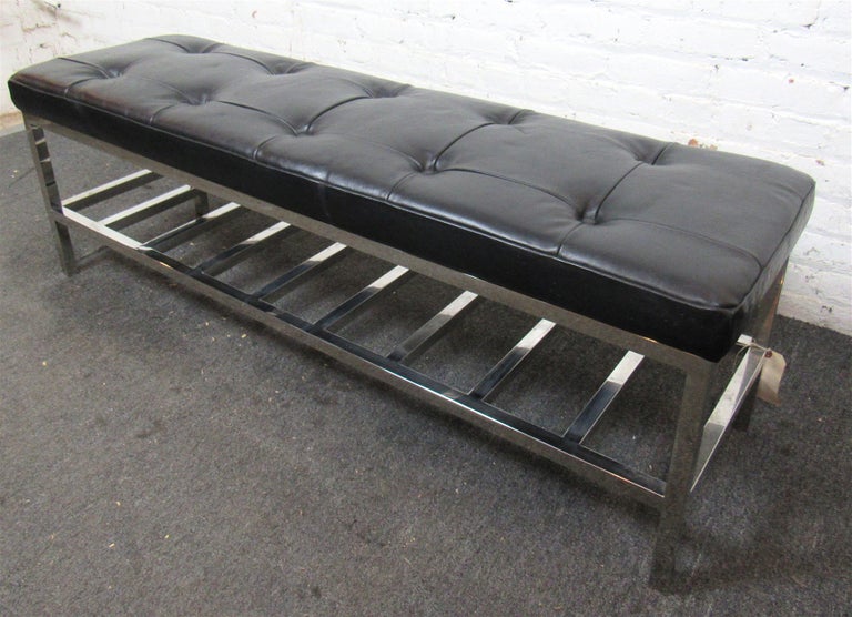 Black Tufted Bench For Sale at 1stDibs