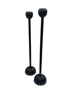Black Tulip Form Candlesticks in Japanese Style