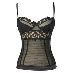 Bustier nero in tulle e pizzo La Perla