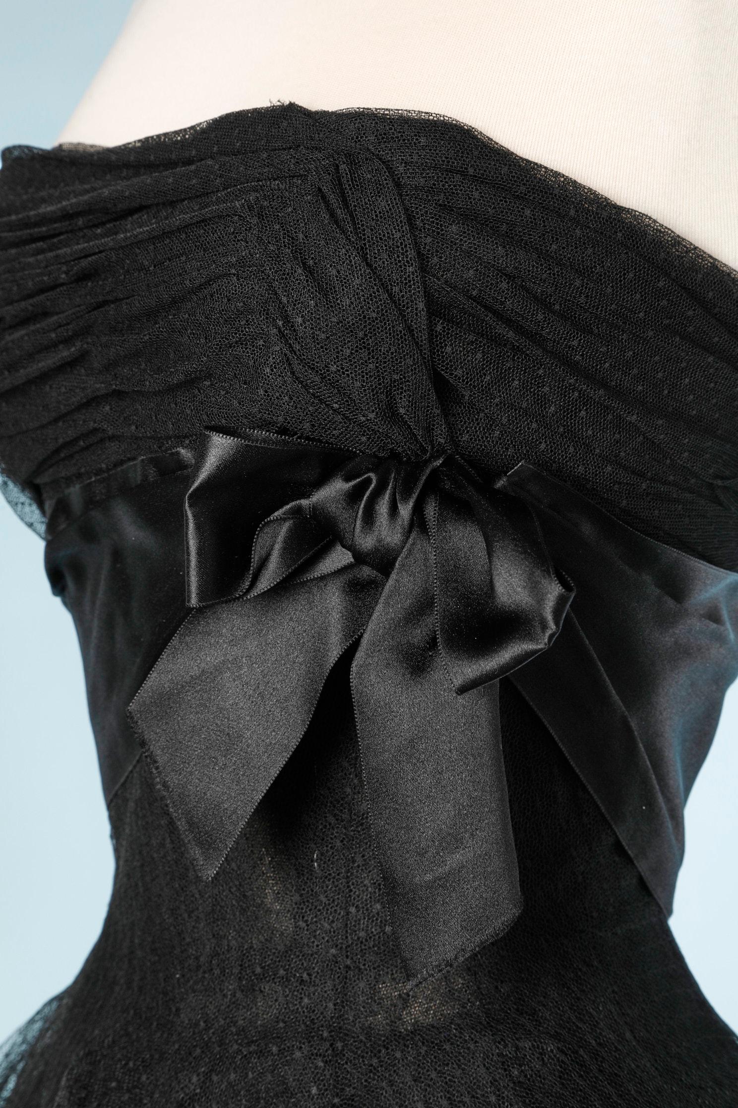 black tulle strapless dress