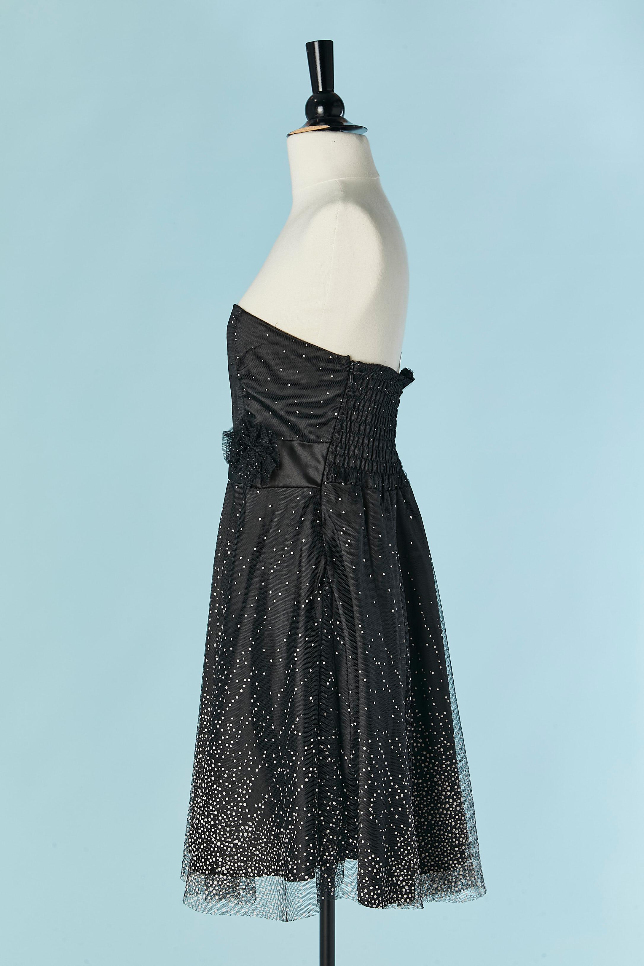 Negro  tul  Vestido bustier de lunares blancos DOLCE & GABBANA en venta 1