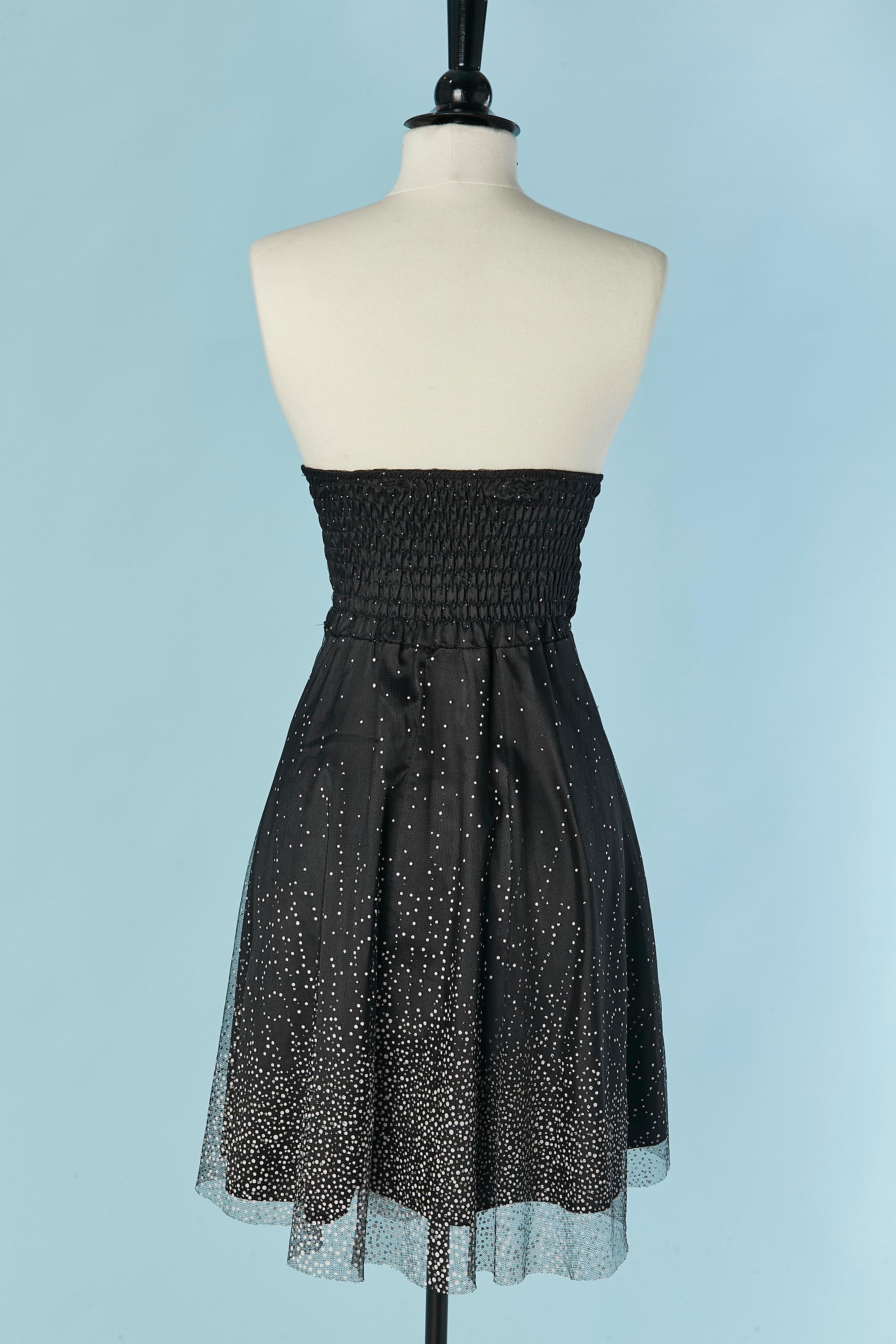 Negro  tul  Vestido bustier de lunares blancos DOLCE & GABBANA en venta 2