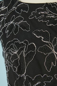 Black tulle evening dress with silver lurex threads embroideries Karl Lagerfeld