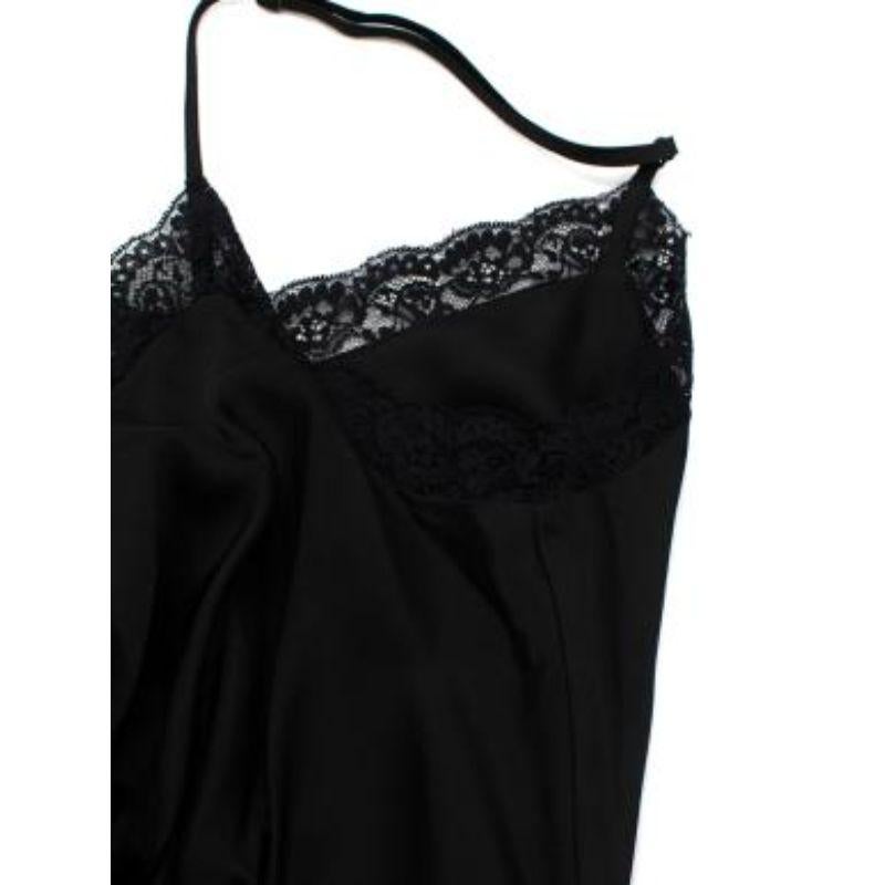 Women's Black Tulle Floral Embroidered Dress with Slip For Sale