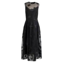 Black Tulle Floral Embroidered Dress with Slip