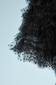 Black tulle plumetis ruffles boléro Circa 1950's