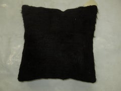 Black Turkish Mohair Rug Pillow
