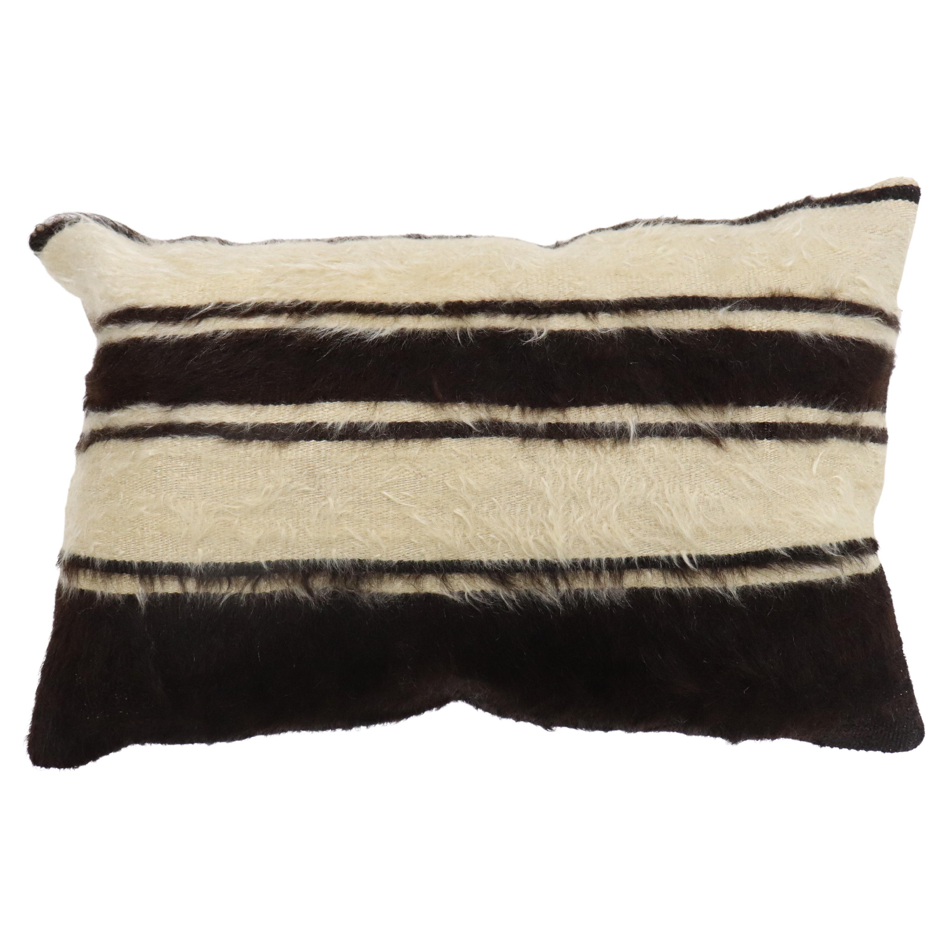 Black Turkish Mohair Rug Pillow