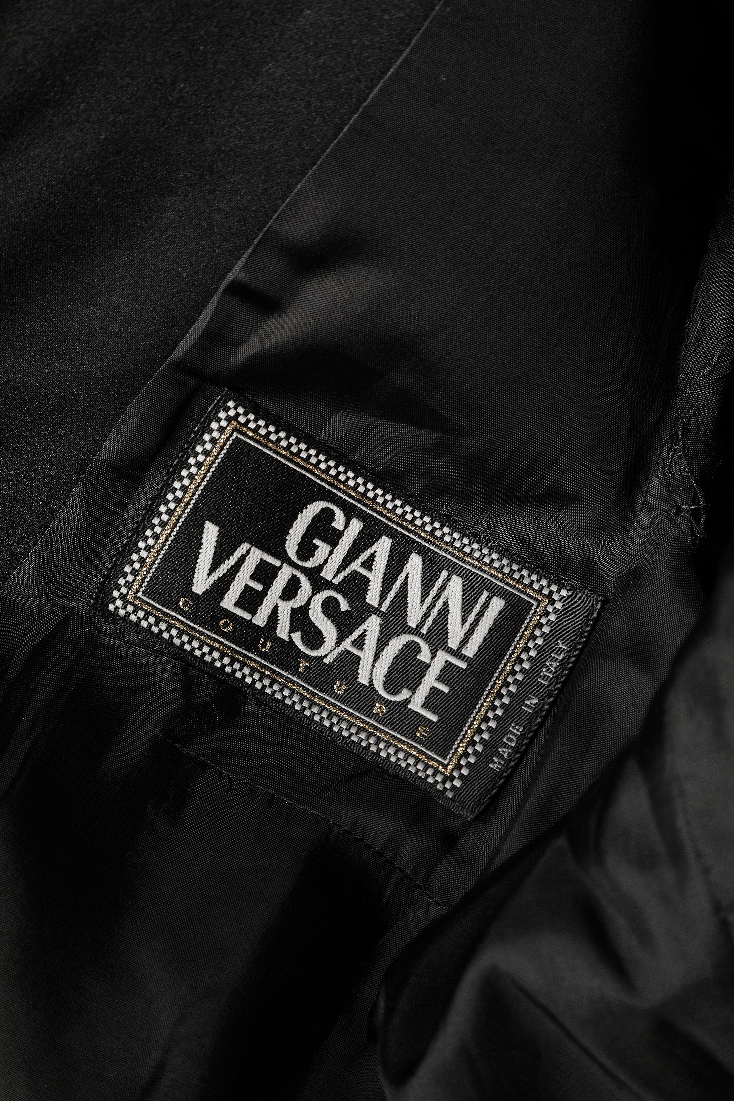 Black Tuxedo double breasted jacket Gianni Versace Couture  For Sale 5