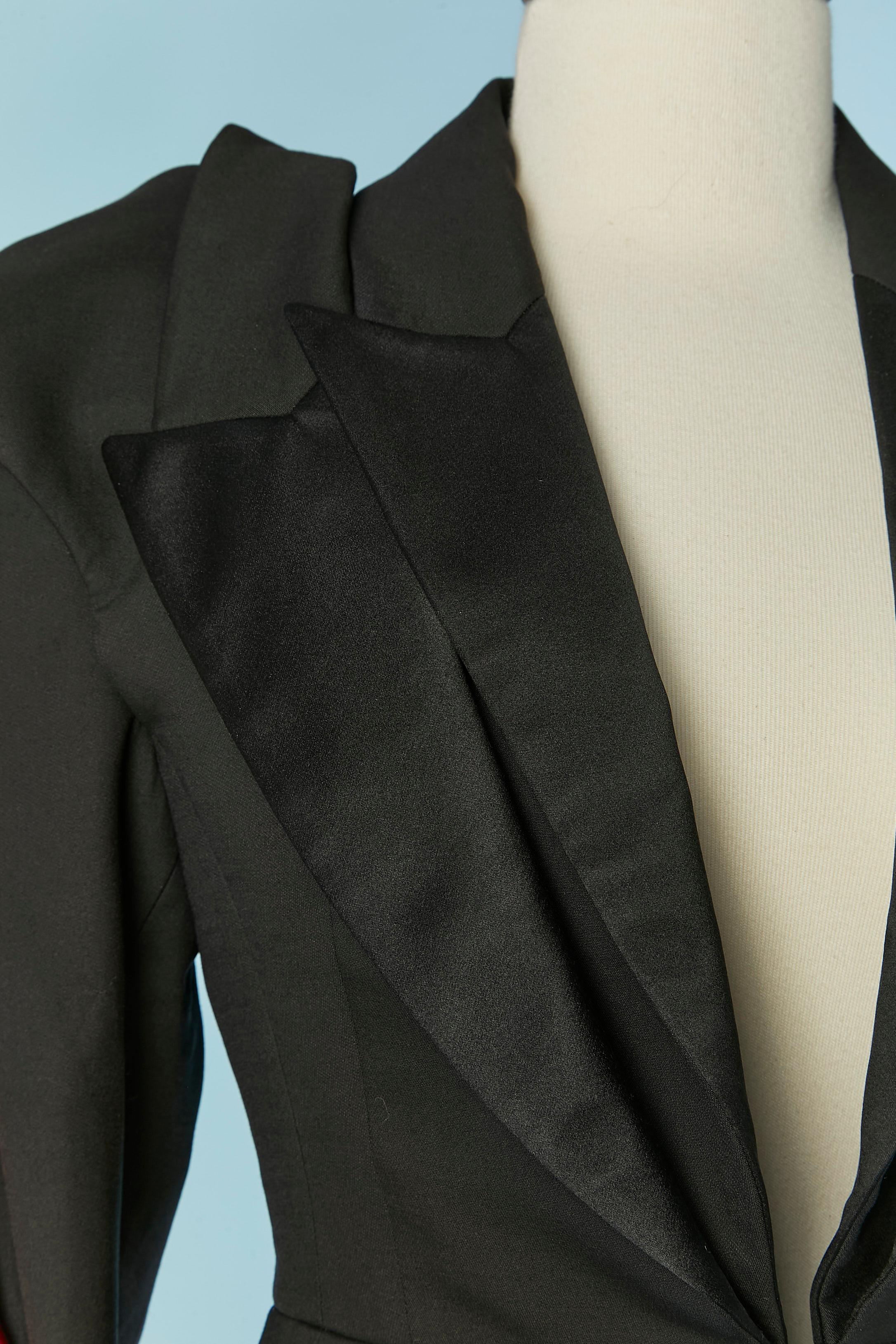 Black Tuxedo edge to edge jacket with black and red 