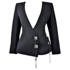 Black Tuxedo Jacket by Claude Montana Circa 1990