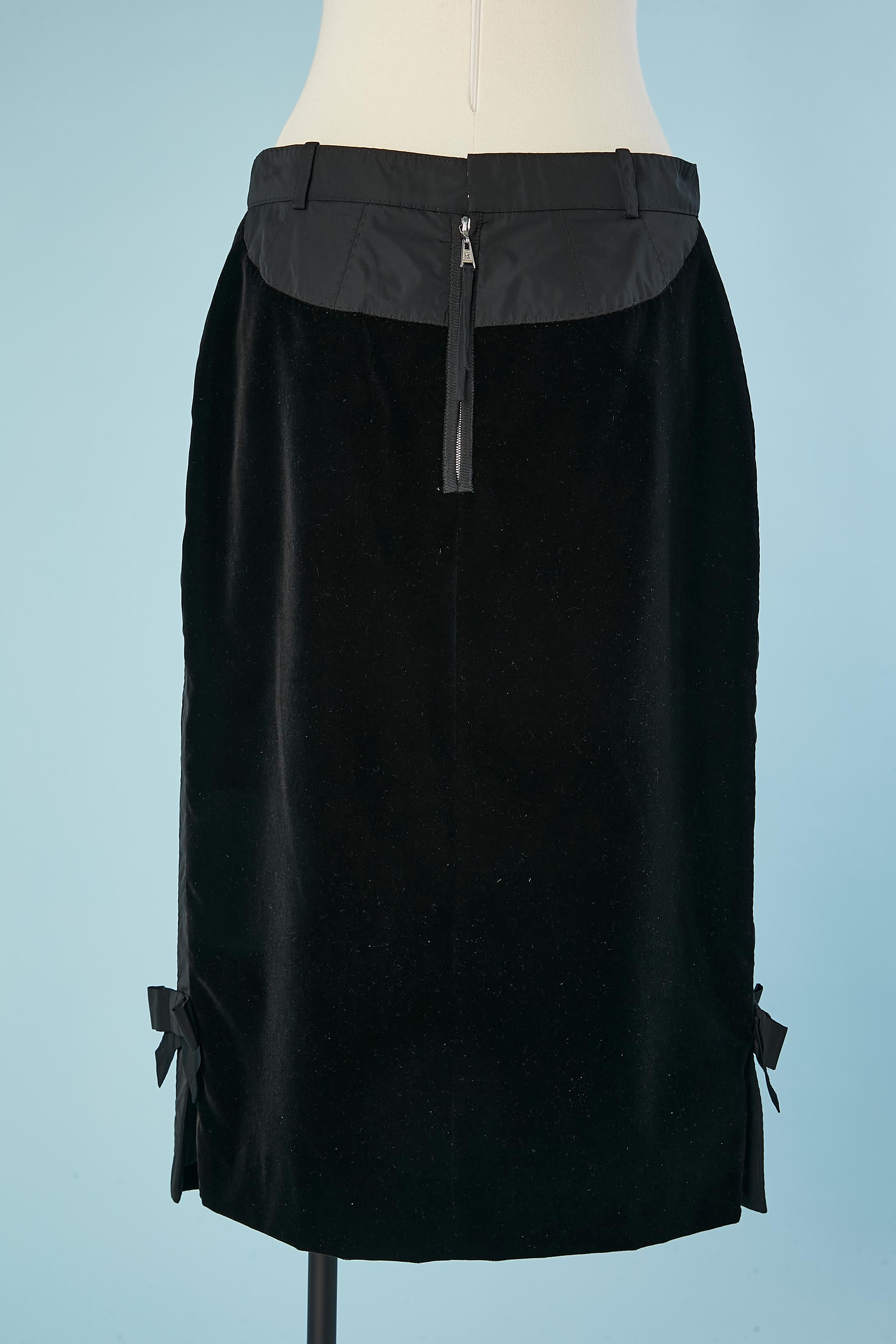 Women's Black tuxedo velvet skirt with bow on both side Louis Vuitton  For Sale
