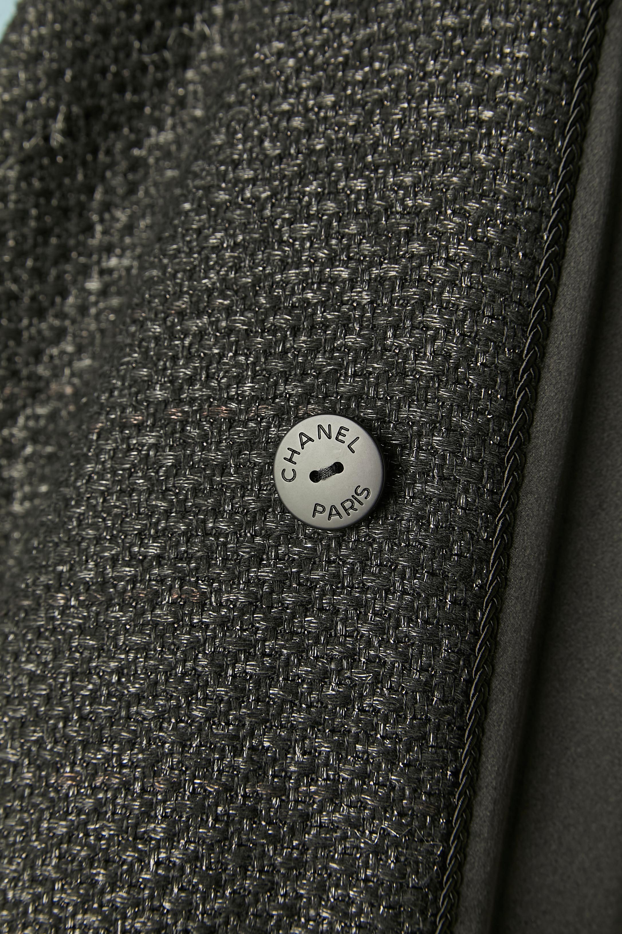 Black tweed double-breasted trench-coat Chanel 6