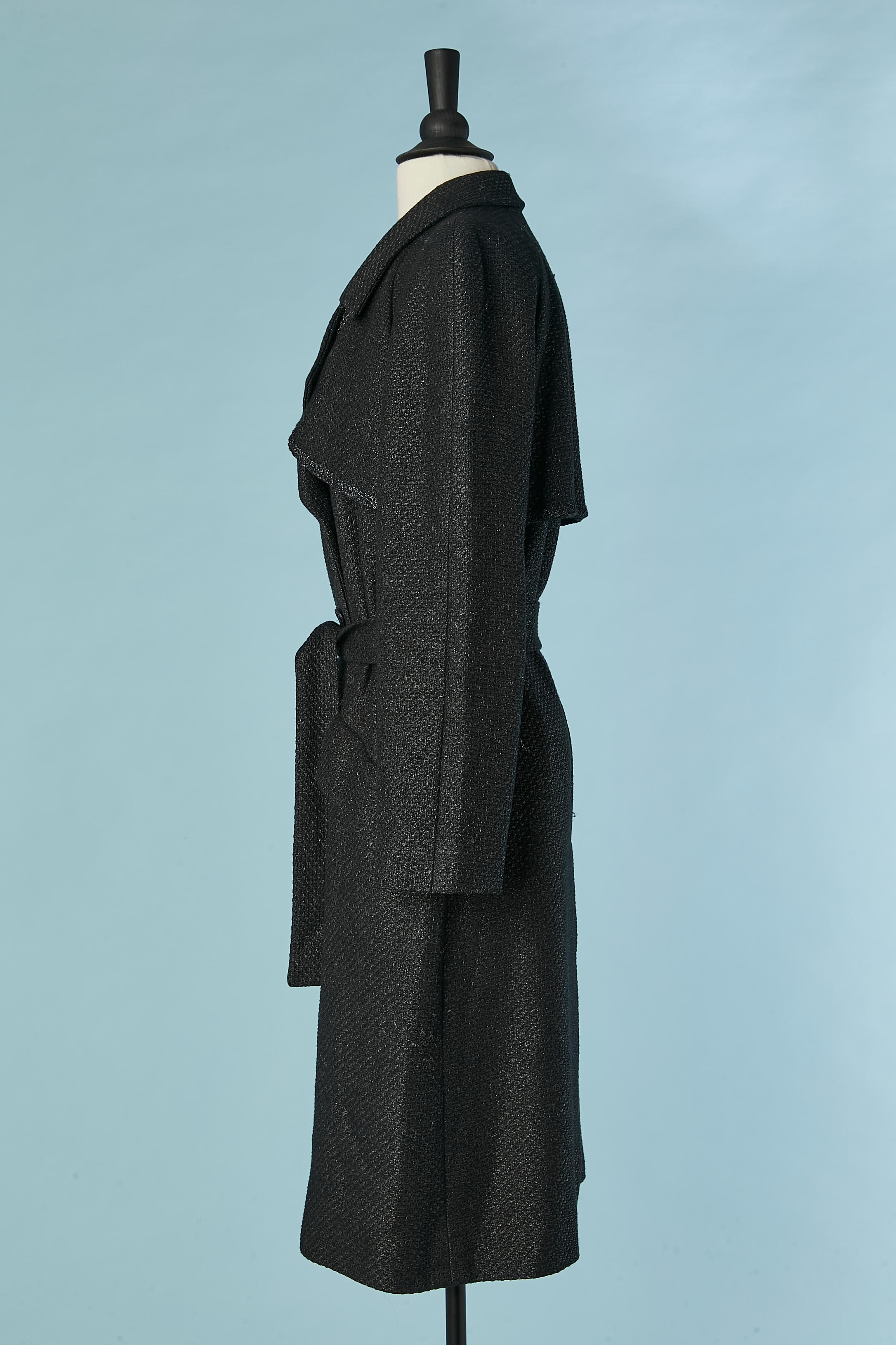 Black tweed double-breasted trench-coat Chanel 2