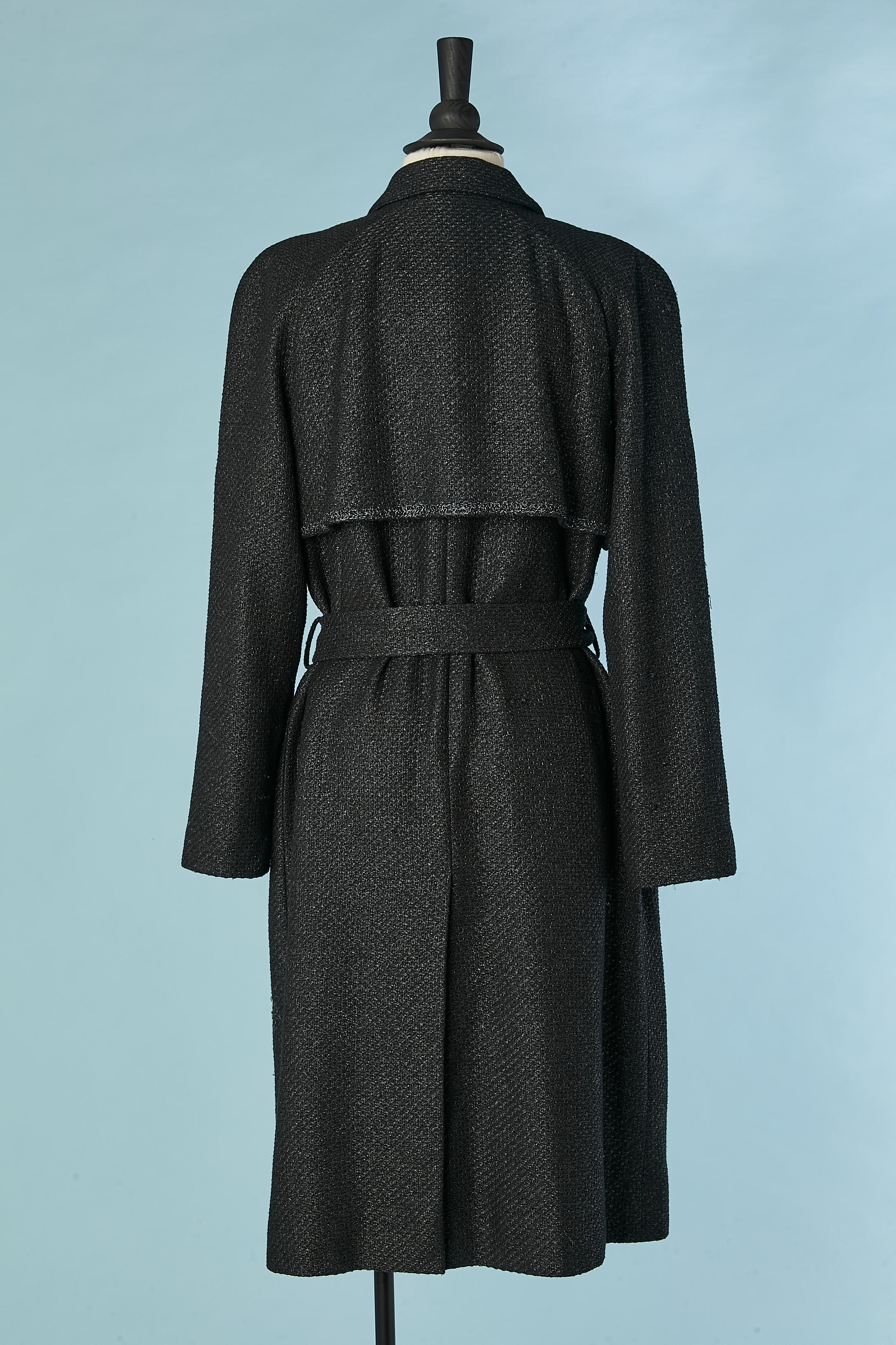 Black tweed double-breasted trench-coat Chanel 3