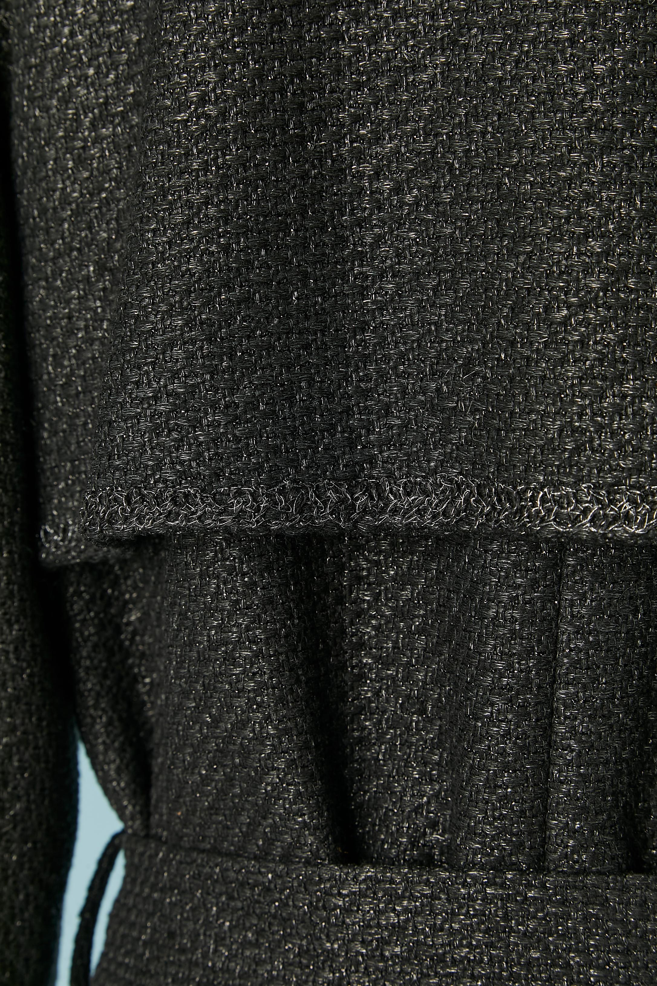 Black tweed double-breasted trench-coat Chanel 4
