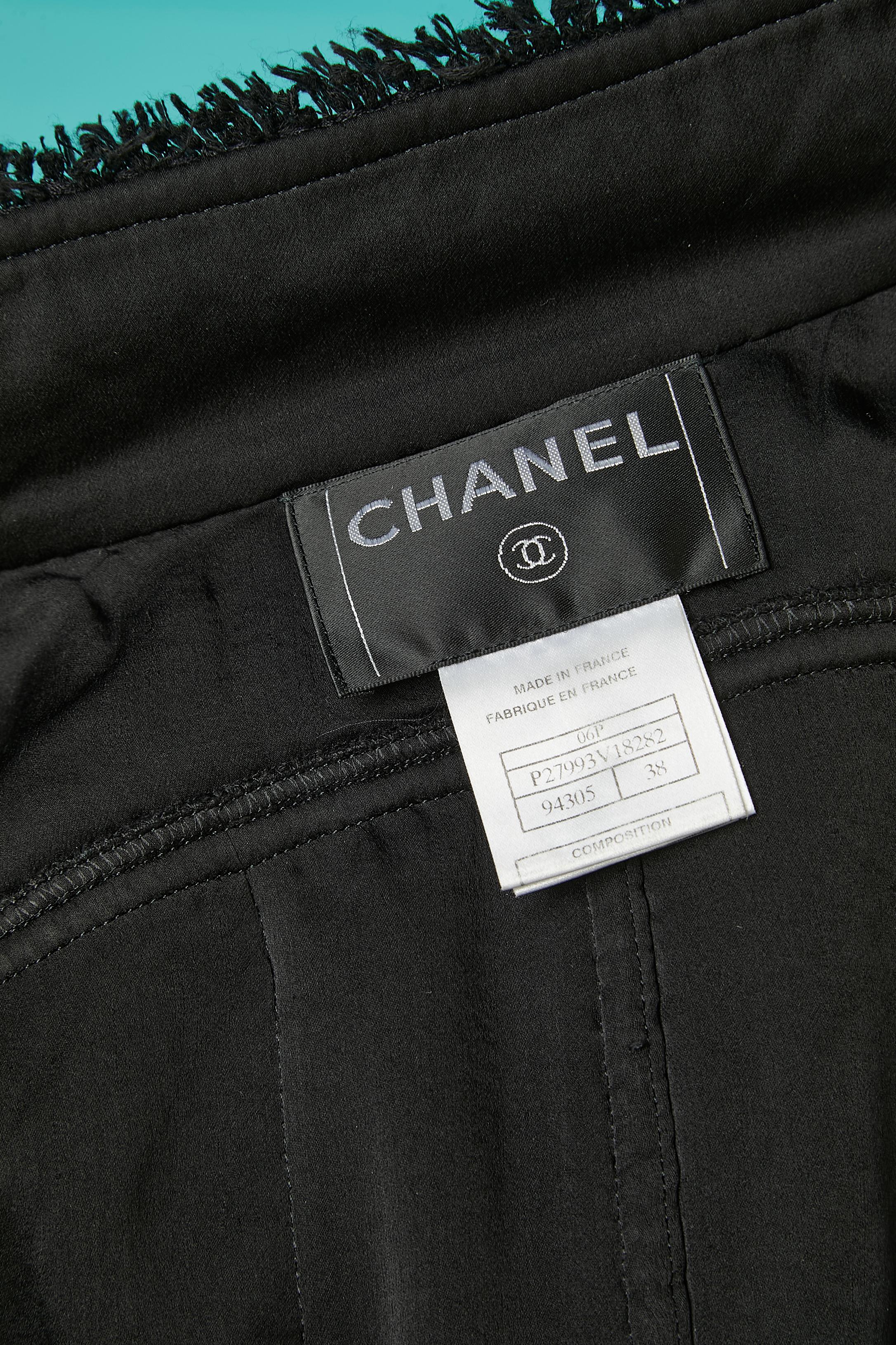 Black tweed jacket with detachable sleeves Chanel  For Sale 5