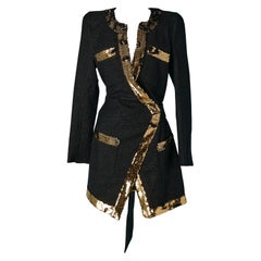 Black Tweed wrapped jacket with sequin edge ALEXANDRE VAUTHIER