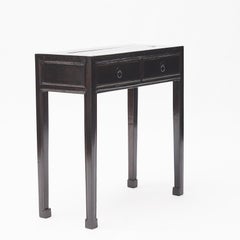 Black Two-Drawer Art Deco Console Table, Freestanding