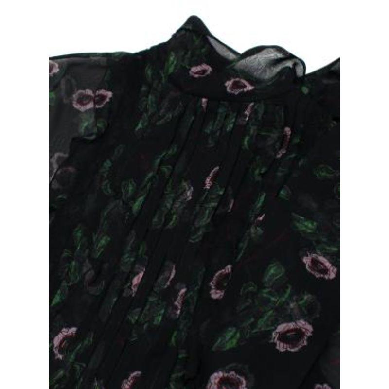 Women's Black Undercover print silk chiffon & crepe blouse & skirt For Sale