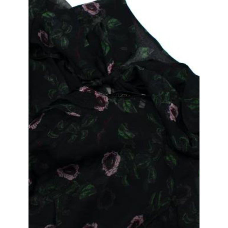 Black Undercover print silk chiffon & crepe blouse & skirt For Sale 3