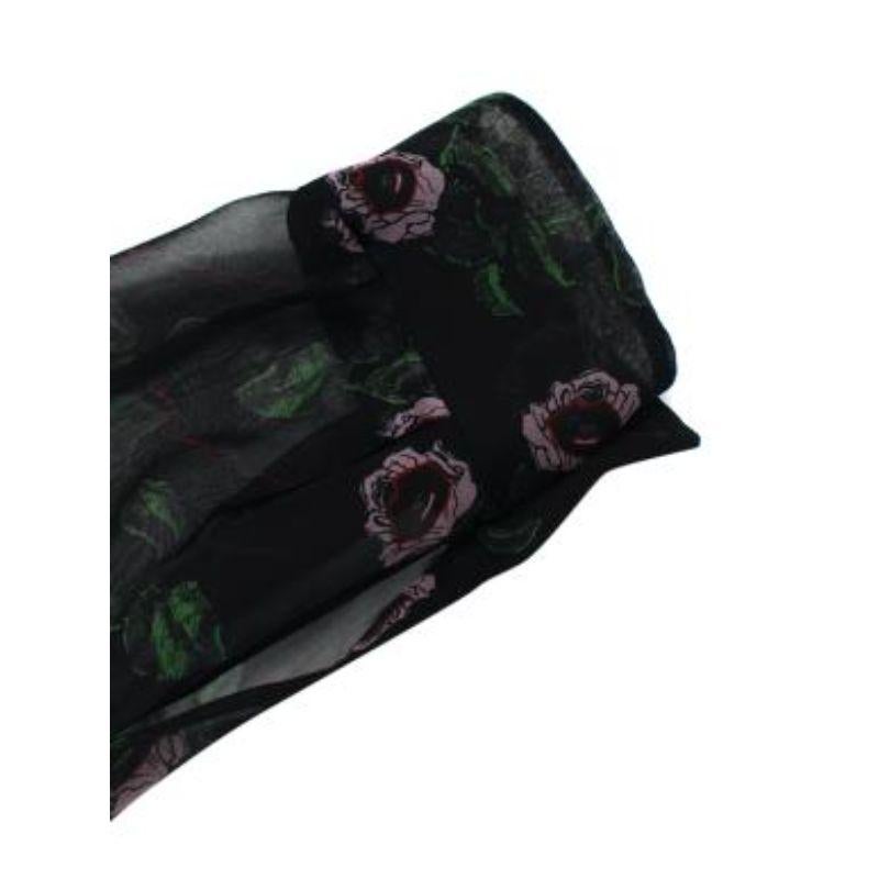Black Undercover print silk chiffon & crepe blouse & skirt For Sale 4