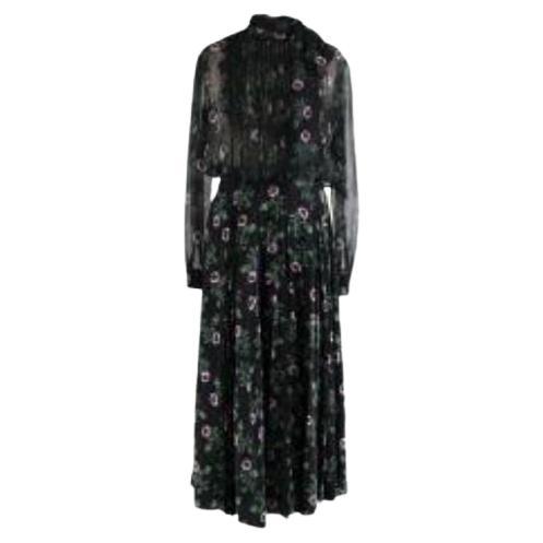 Black Undercover print silk chiffon & crepe blouse & skirt For Sale