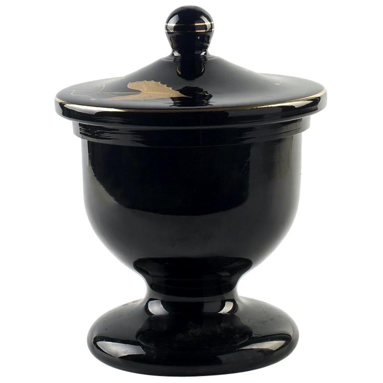 Black Urn, Germany, Mid-20th Century For Sale