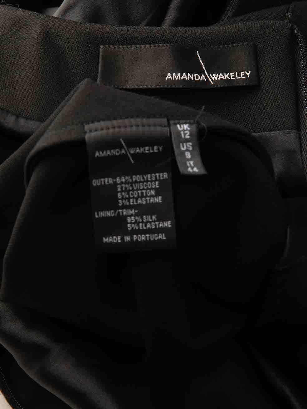 Women's Amanda Wakeley Black V Neckline Midi Length Dress Size L For Sale