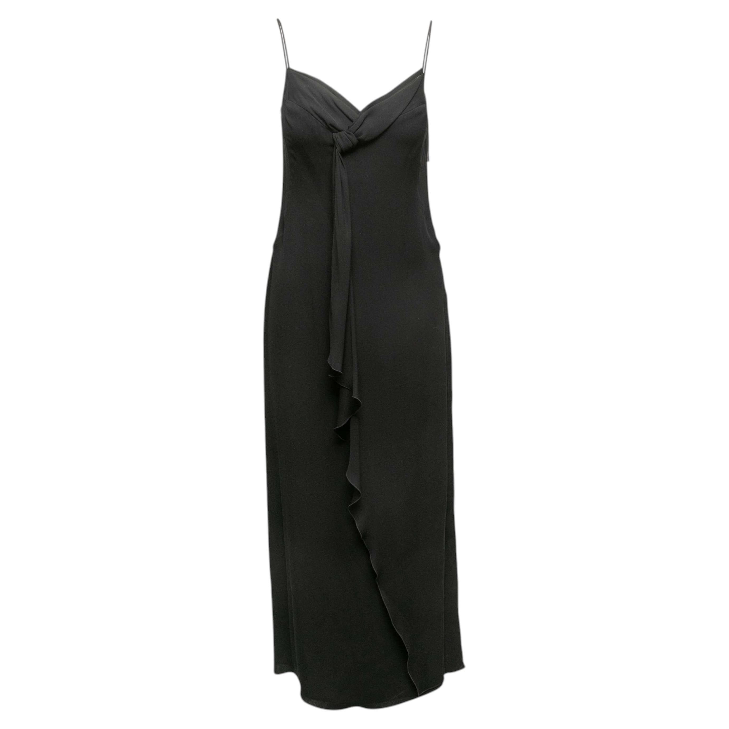 Black Valentino Draped Sleeveless Evening Dress Size IT 42 For Sale