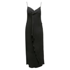 Schwarzes, drapiertes, ärmelloses Abendkleid von Valentino, Größe IT 42