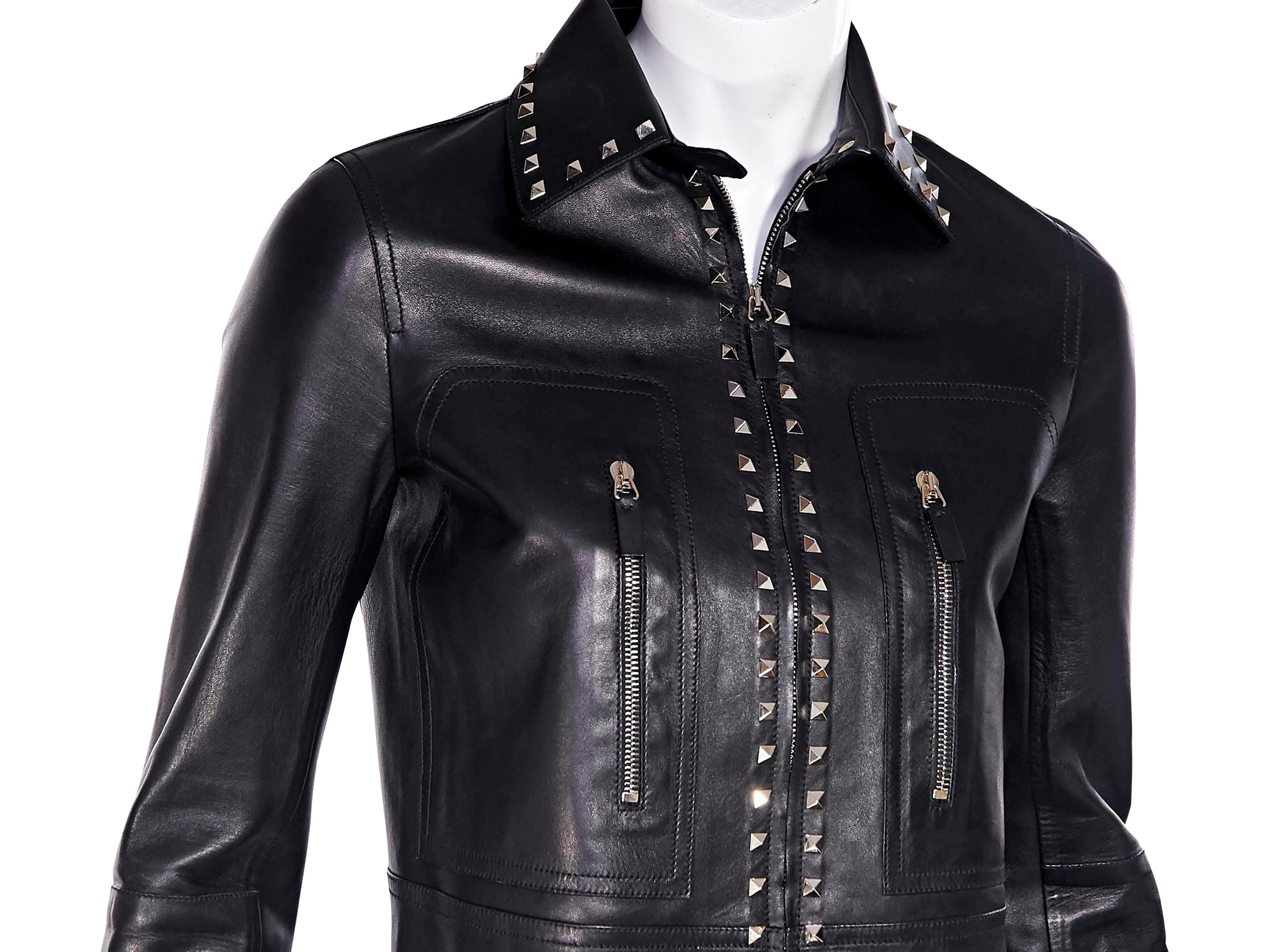 Valentino Black Rock Stud Leather Jacket