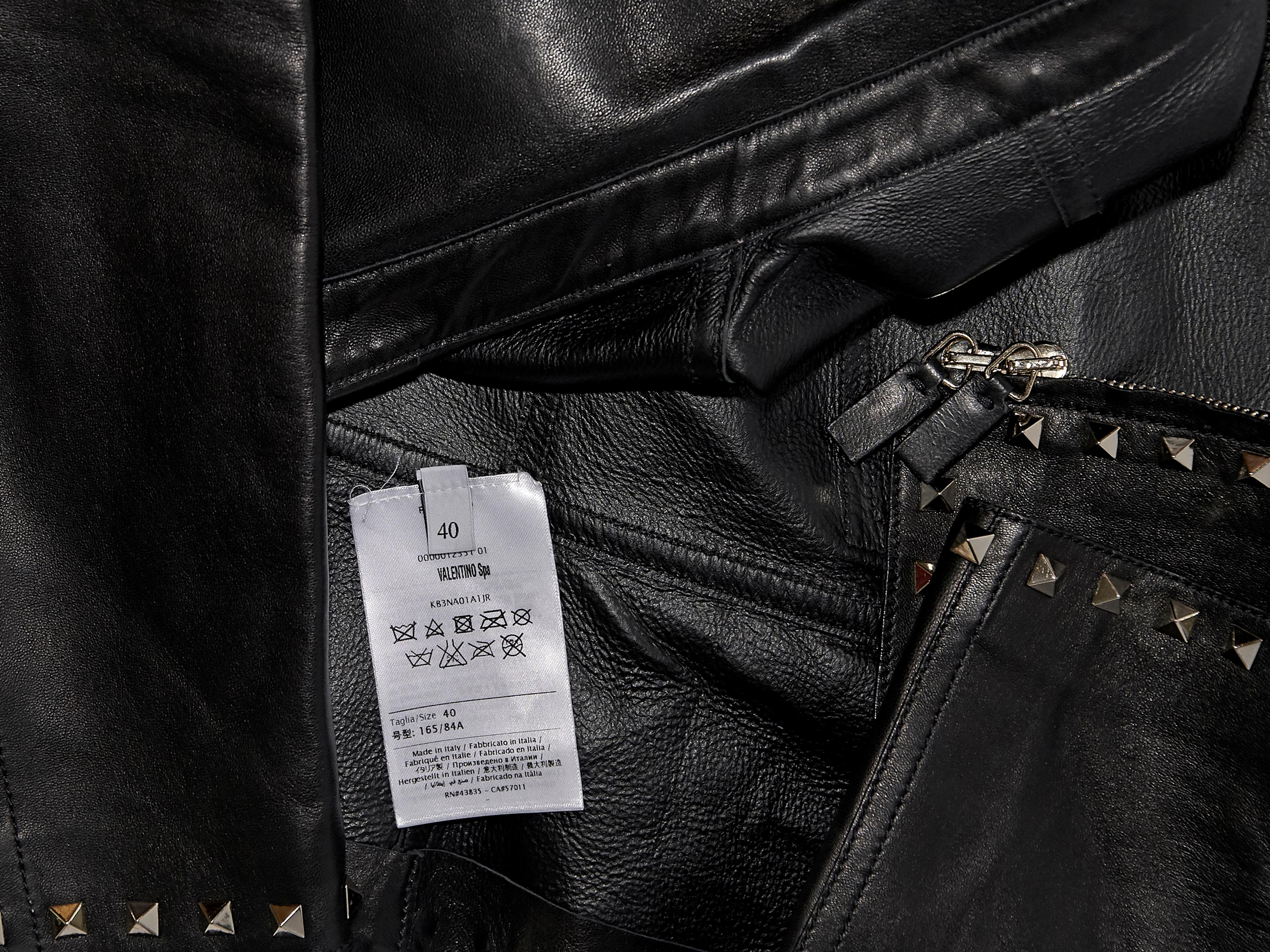 Valentino Black Rock Stud Leather Jacket In Good Condition In New York, NY