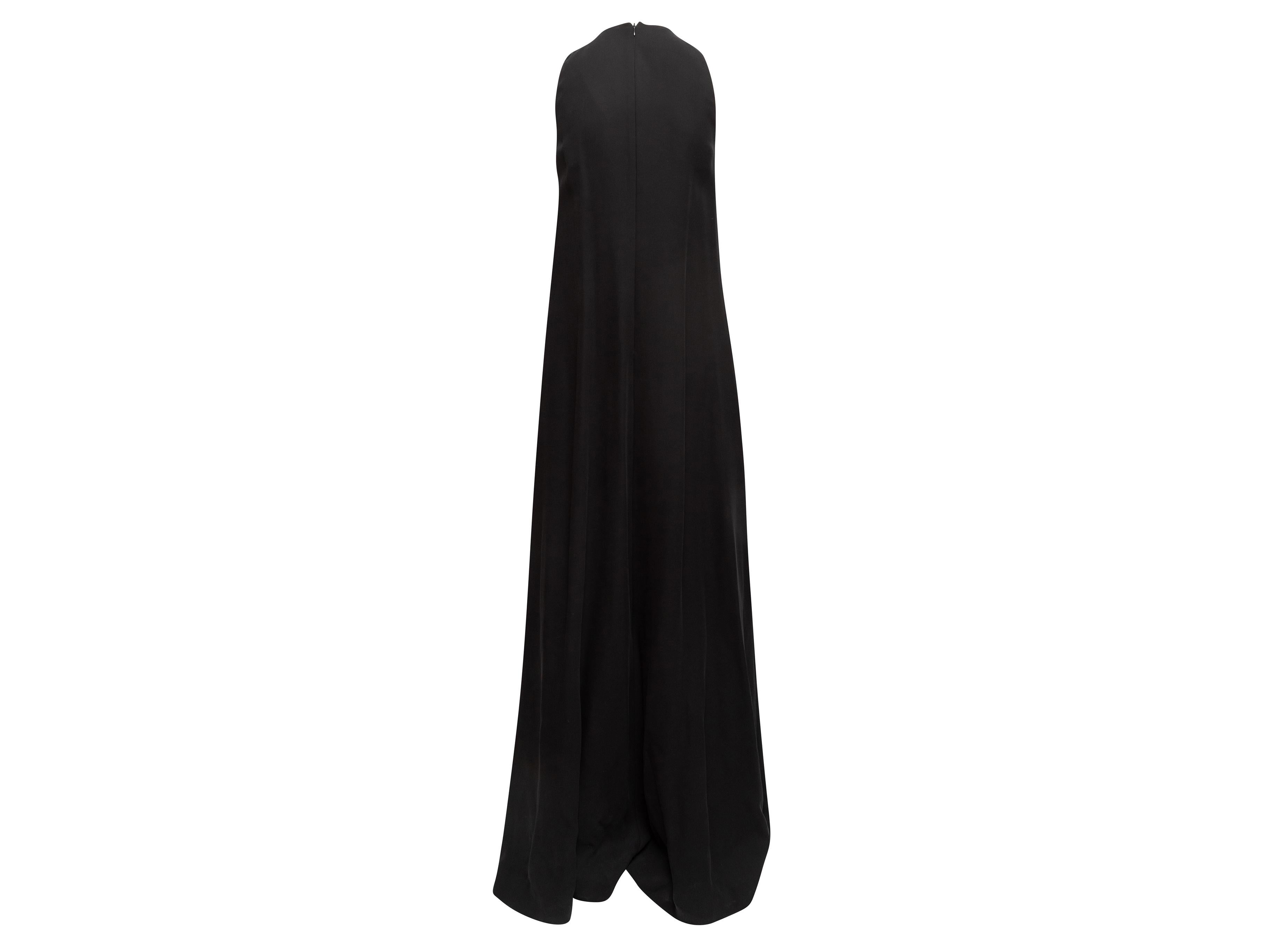Black Valentino Silk Tie Neck Gown In Good Condition In New York, NY