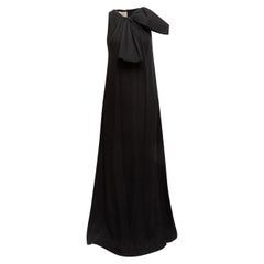 Black Valentino Silk Tie Neck Gown