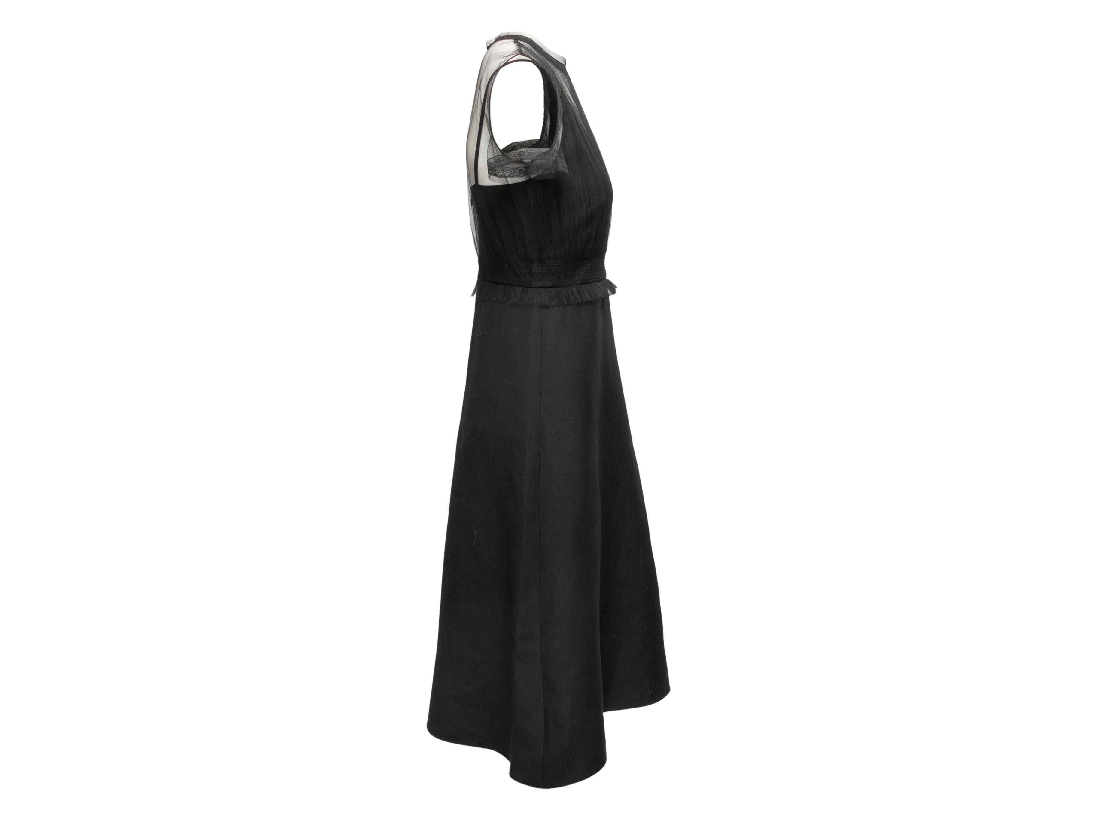 Black Valentino Tulle & Virgin Wool-Blend Cocktail Dress Size US 4 In Good Condition For Sale In New York, NY