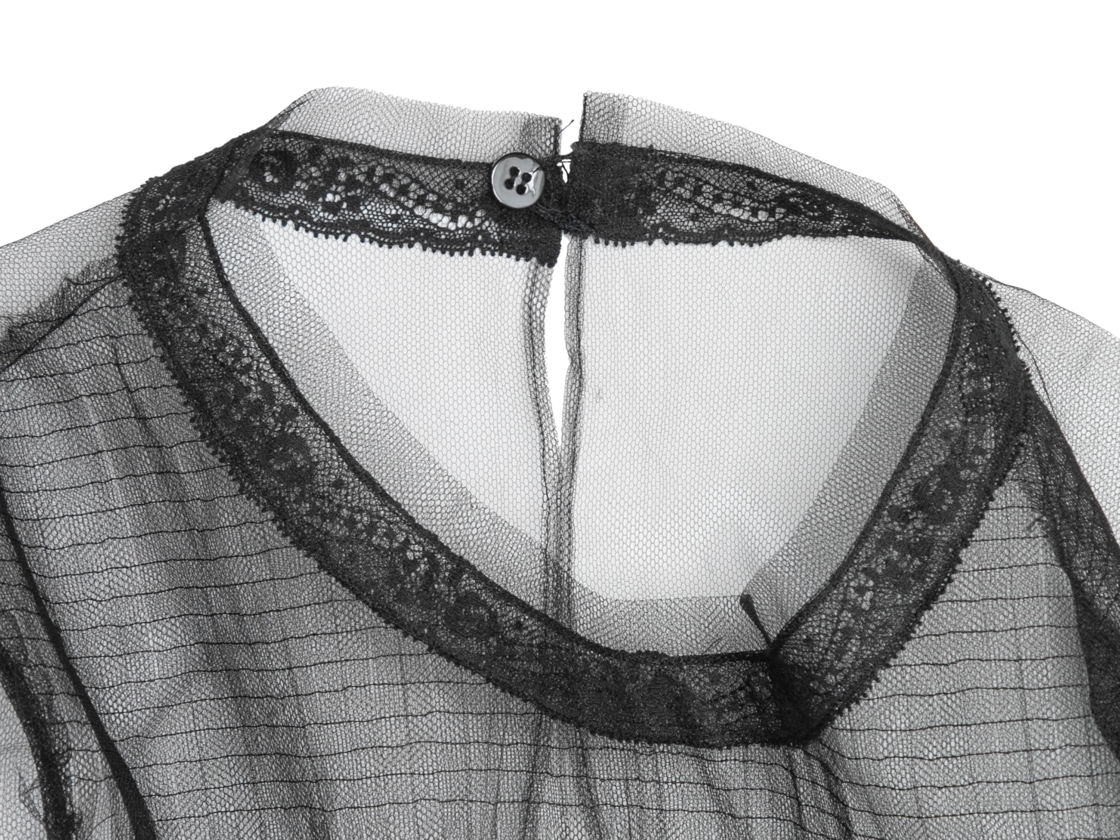 Valentino - Robe de cocktail noire en tulle et laine vierge - Taille US 4 Unisexe en vente