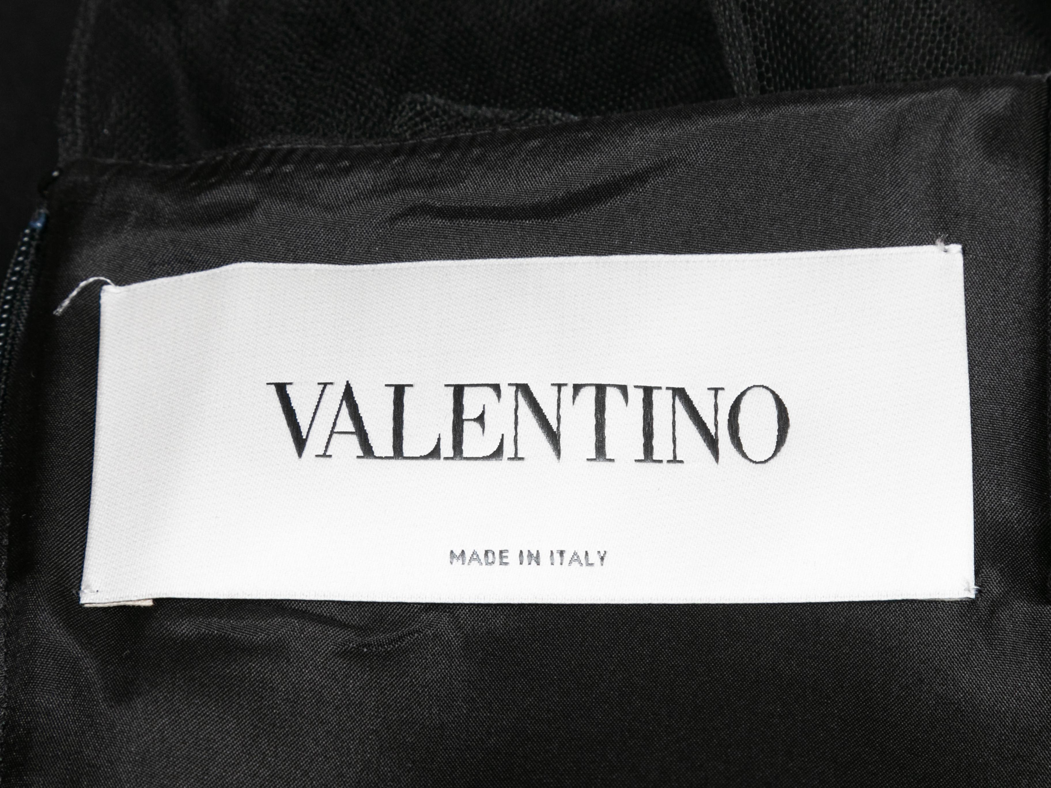 Valentino - Robe de cocktail noire en tulle et laine vierge - Taille US 4 en vente 1