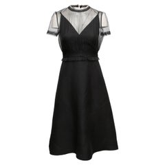 Black Valentino Tulle & Virgin Wool-Blend Cocktail Dress Size US 4